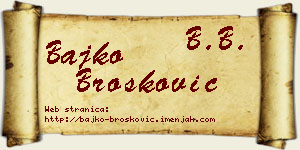 Bajko Brošković vizit kartica